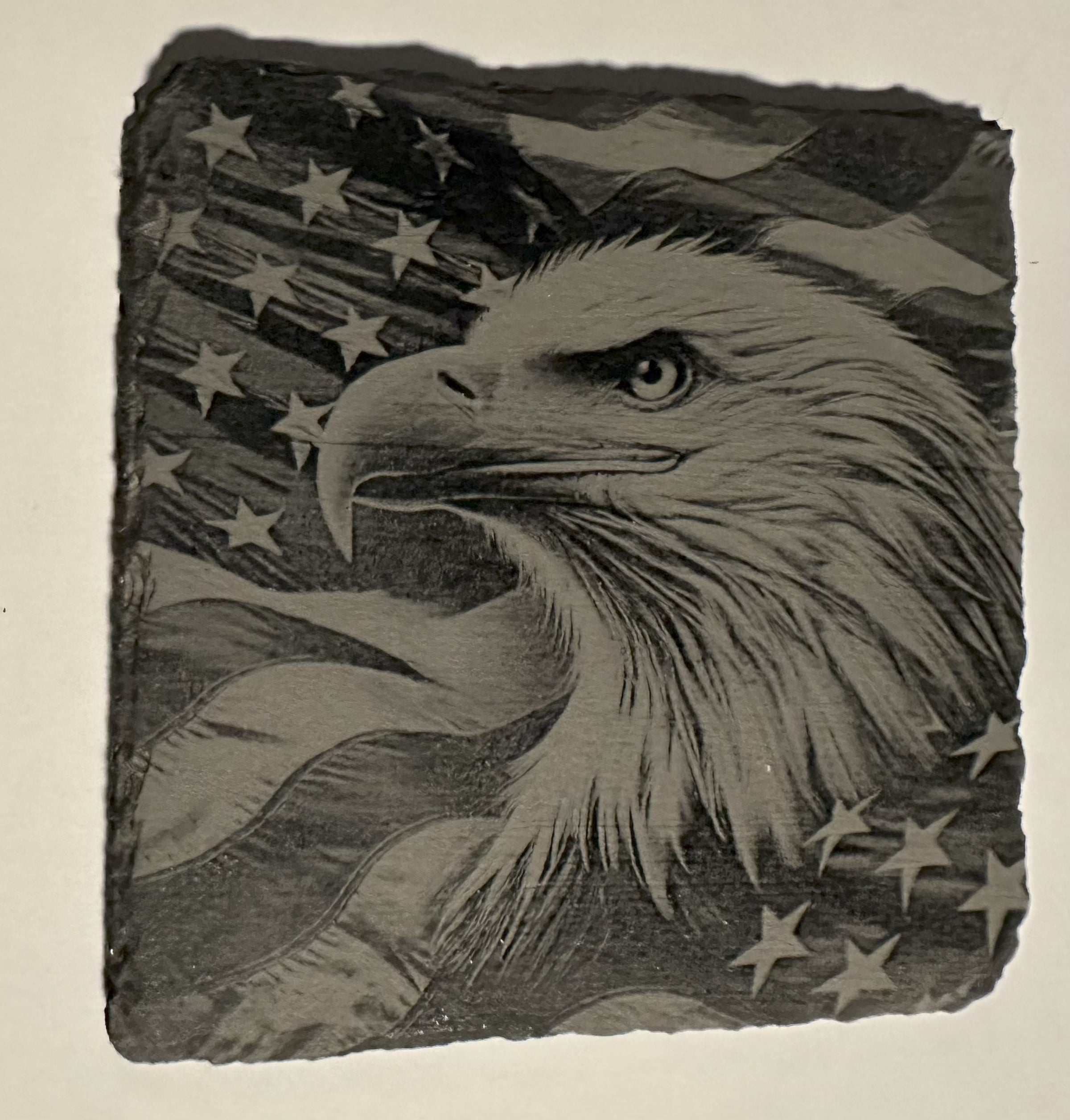 Eagle With Flag Slate Coaster