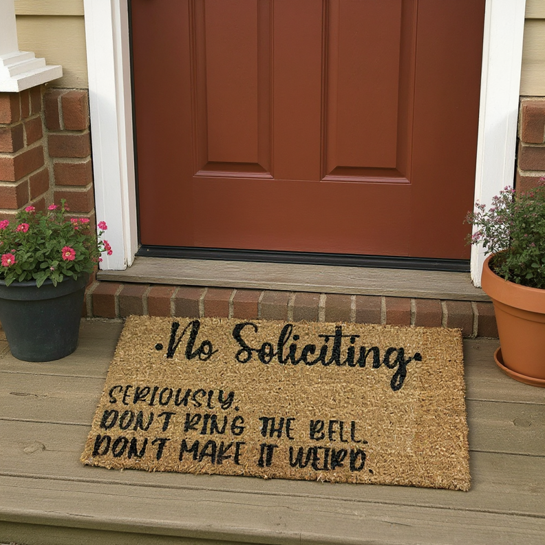 No Soliciting Doormat