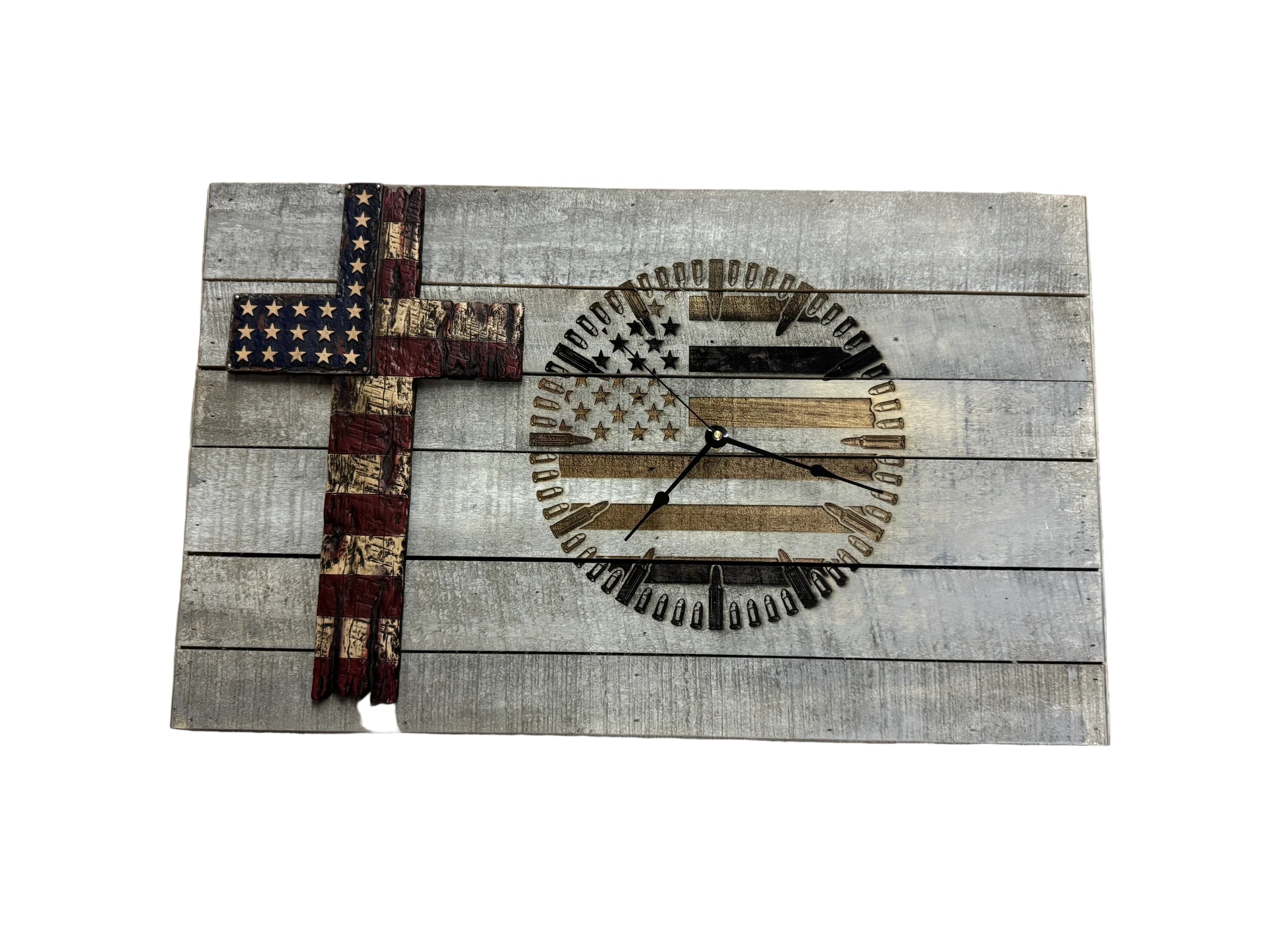Engraved Flag Clock