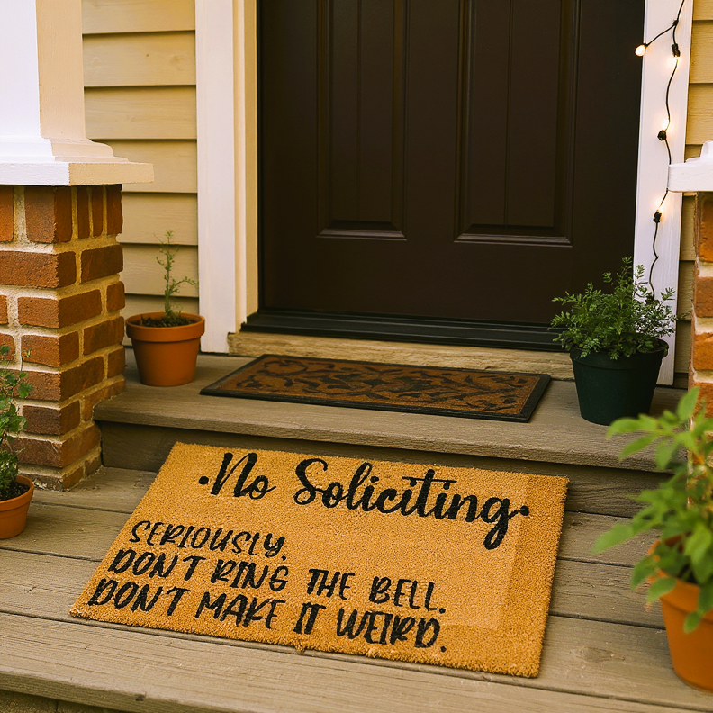 No Soliciting Doormat