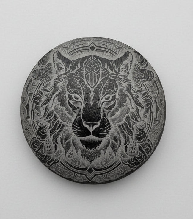 Tiger Round Slate Coaster