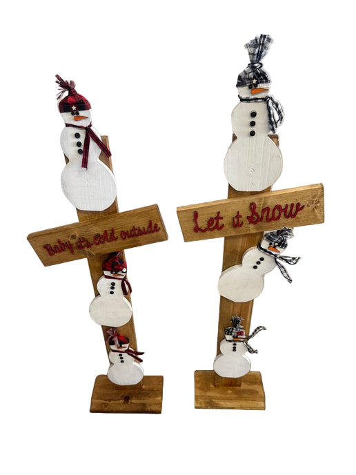 3 wooden Stacking Snowman